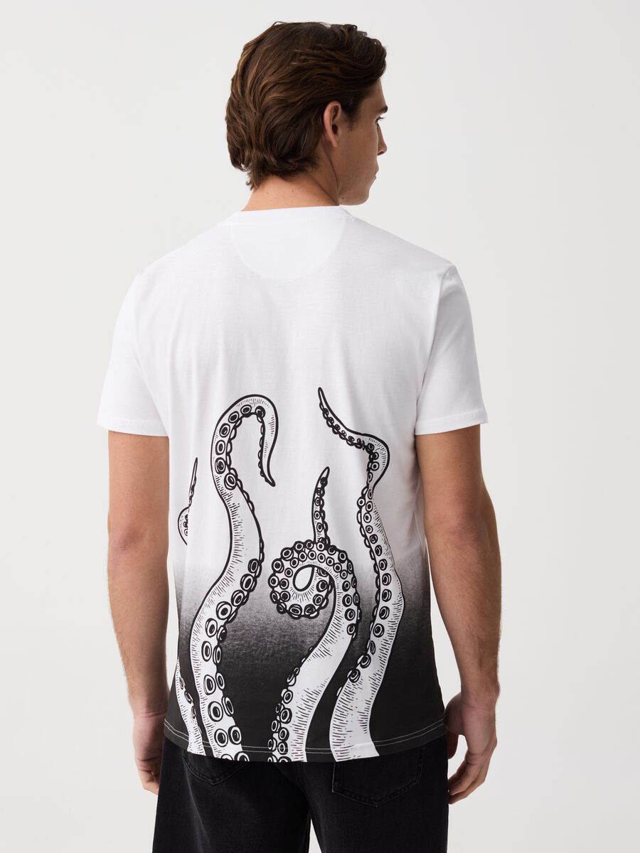 Cotton T-shirt with octopus print_2