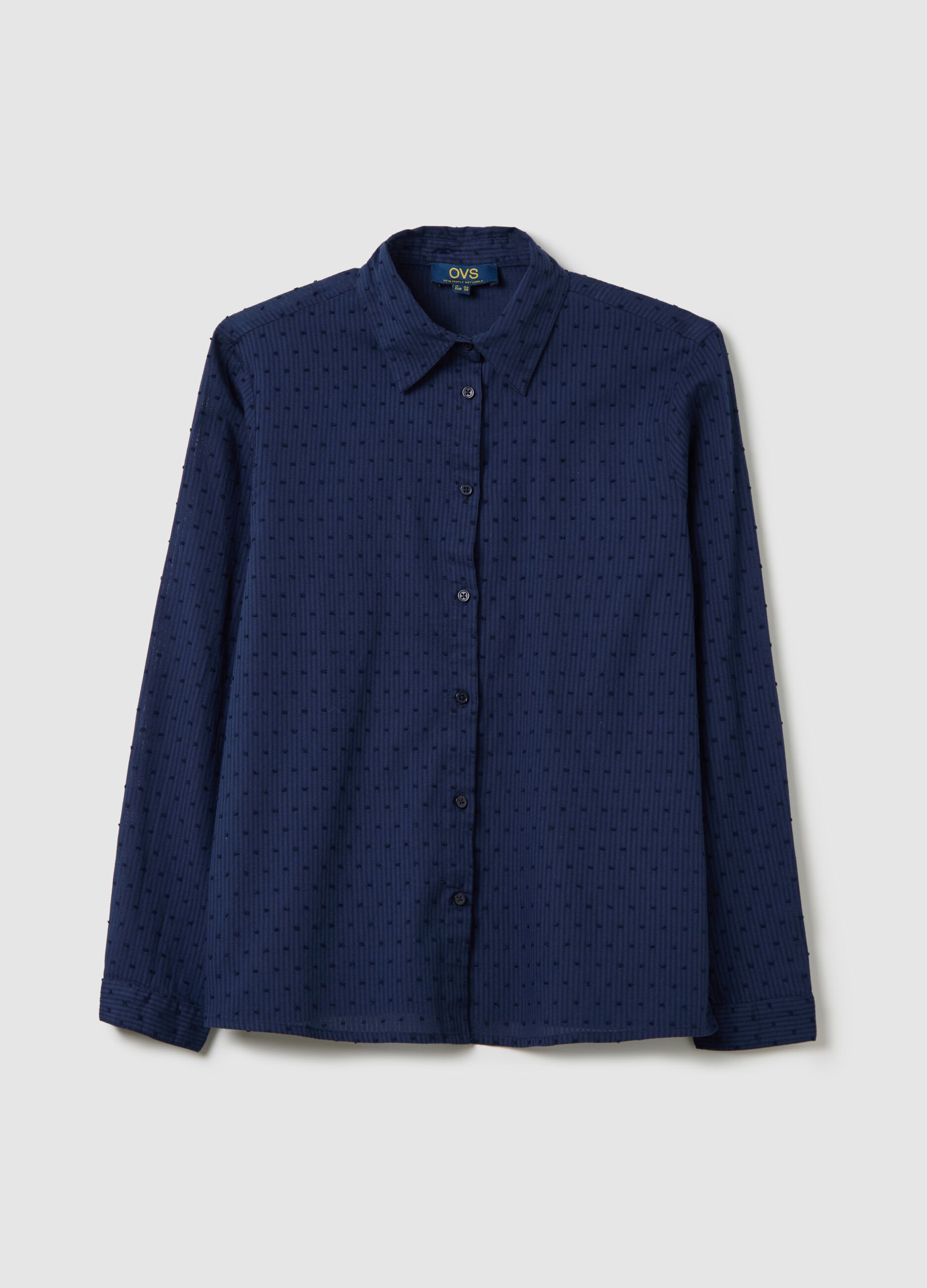 Camicia da donna in puro cotone blu regular fit