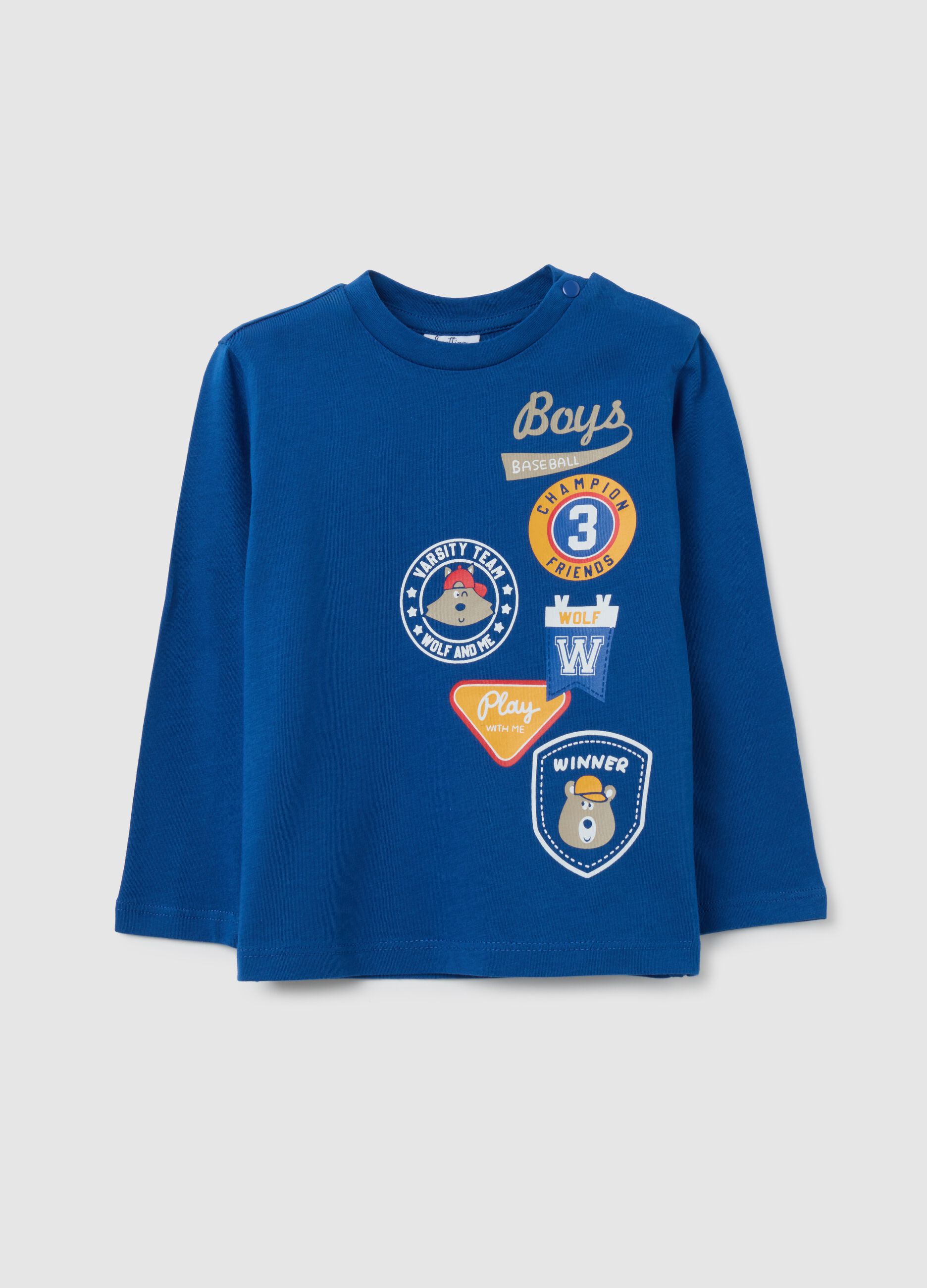 Boys' blue pure cotton regular fit top
