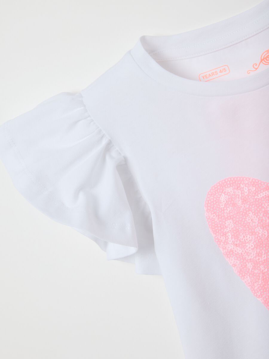 Girls' white stretch cotton T-shirt_3