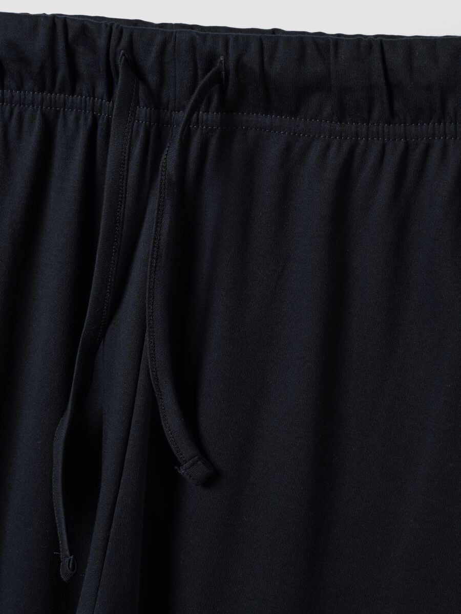 Navy blue pure organic cotton crew-neck pyjamas_1