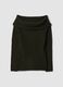 Green fitted stretch-wool boat-neck top_0