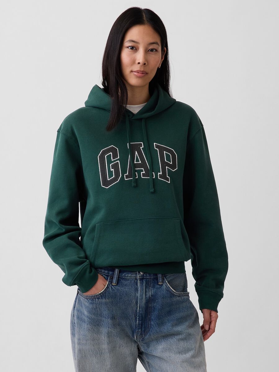 Cotton blend hoodie with logo_0