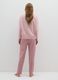 Pink striped pure cotton pyjama regular fit with print_2