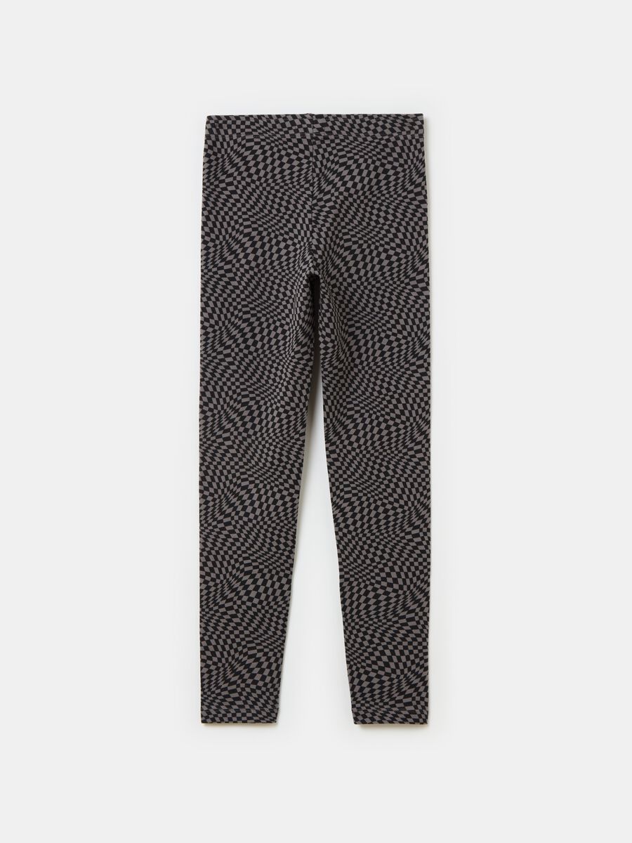 Leggings in cotone stretch stampa all-over_1