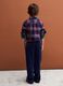 Pantaloni chino blu in puro cotone regular fit a coste_1
