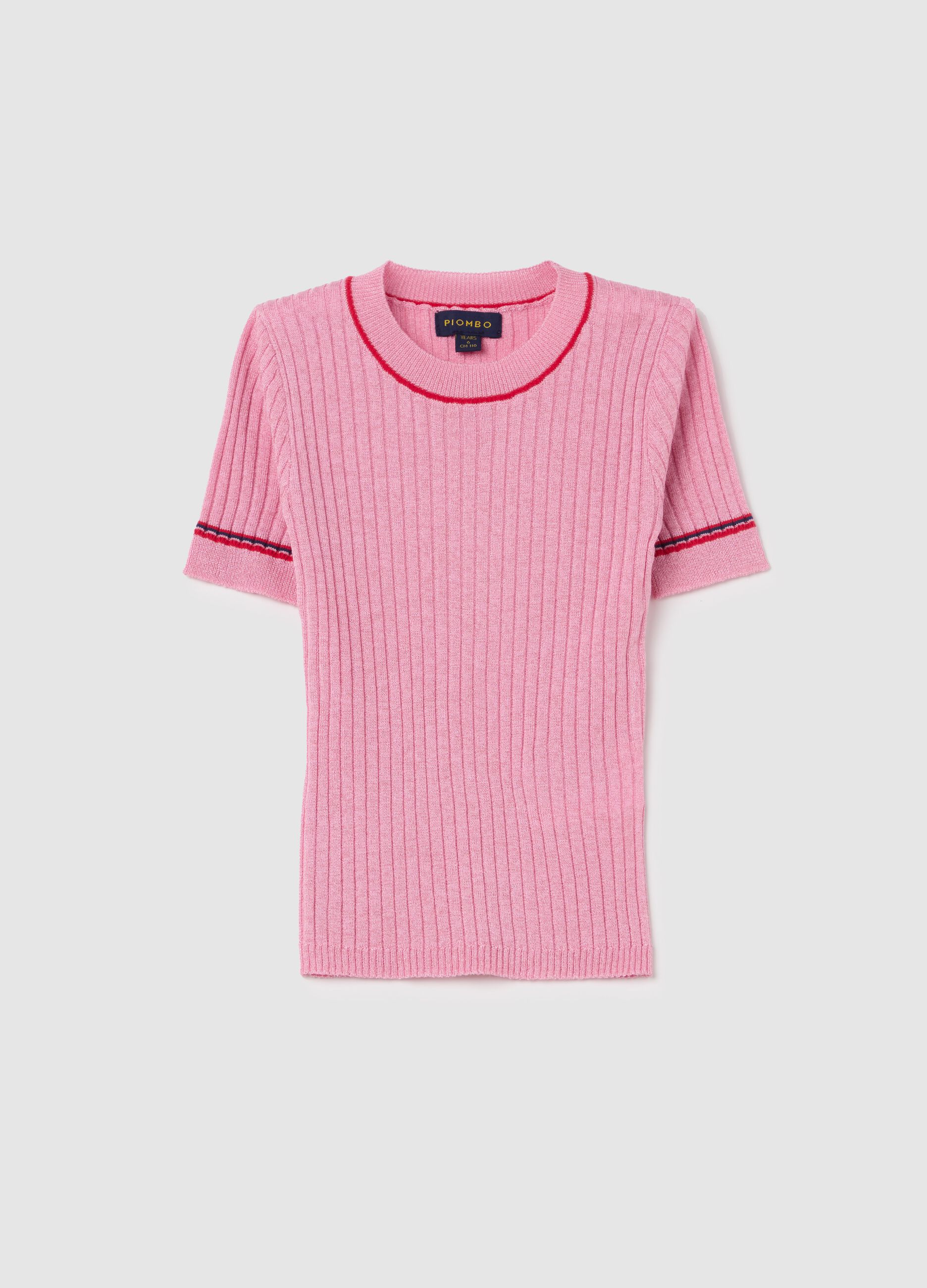T-shirt in ribbed jersey with lurex