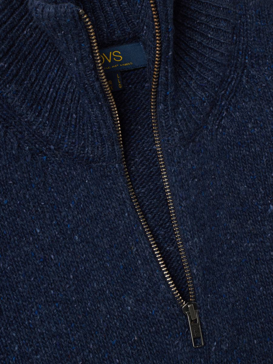 Blue half-zip cotton-wool blend jumper_1