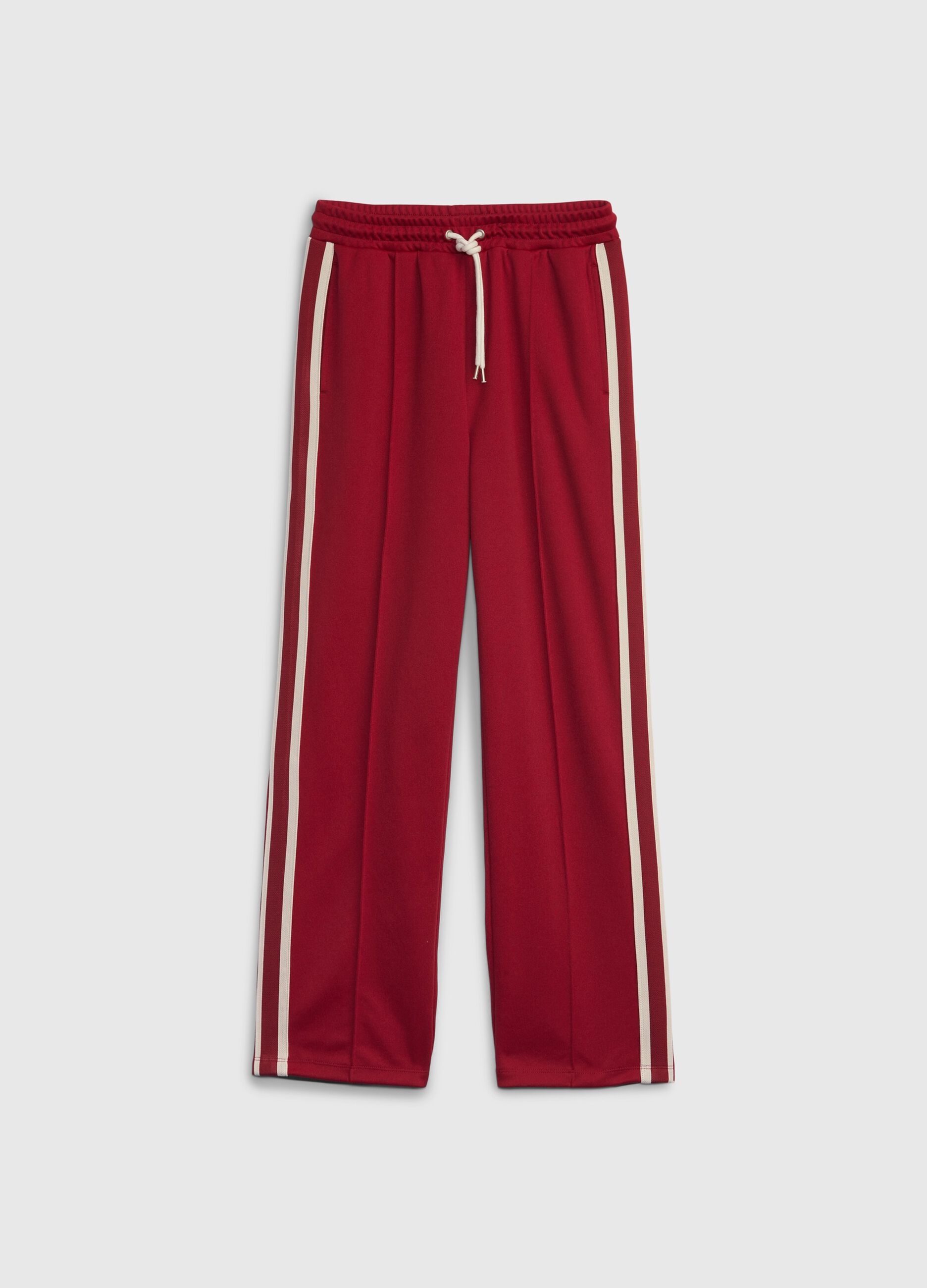 Joggers straight fit con bande a contrasto