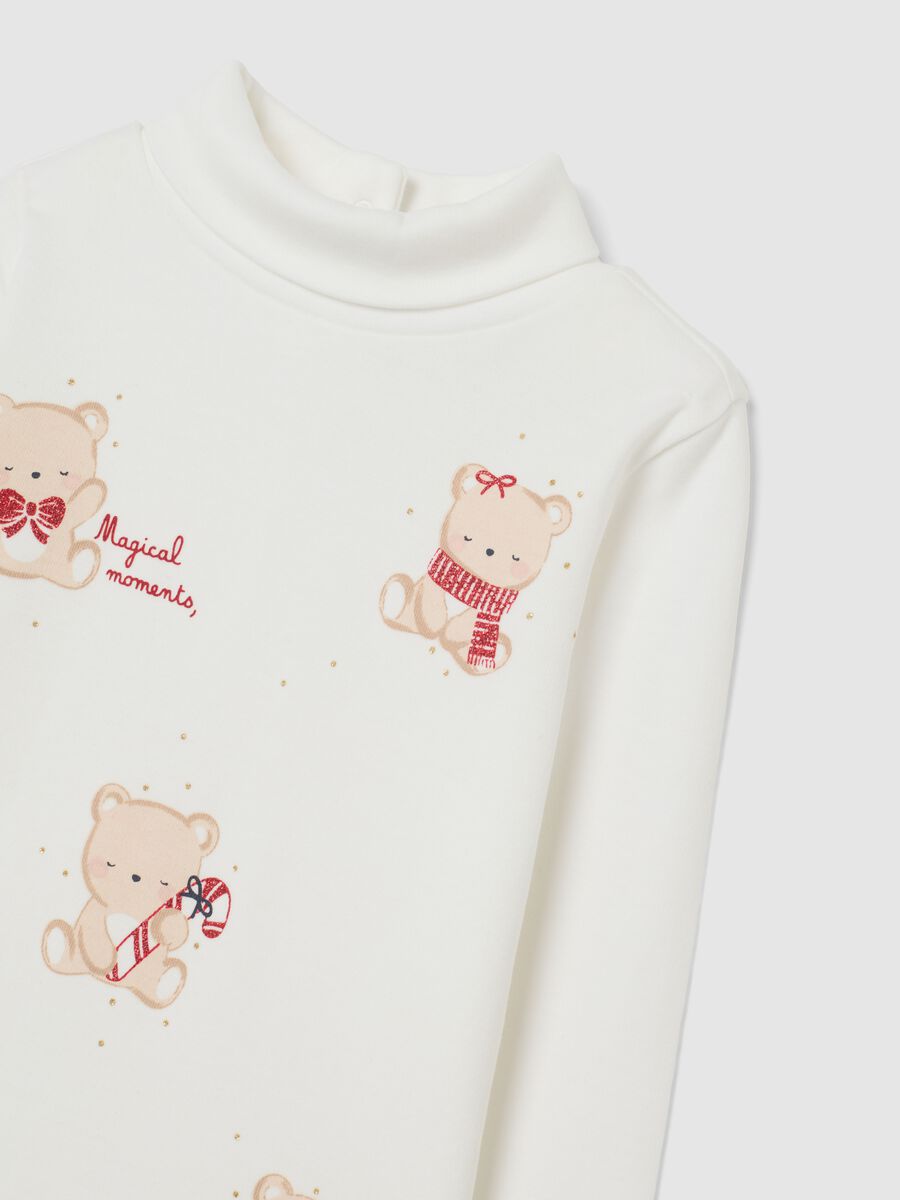 Girls' white pure cotton regular fit top with print_2