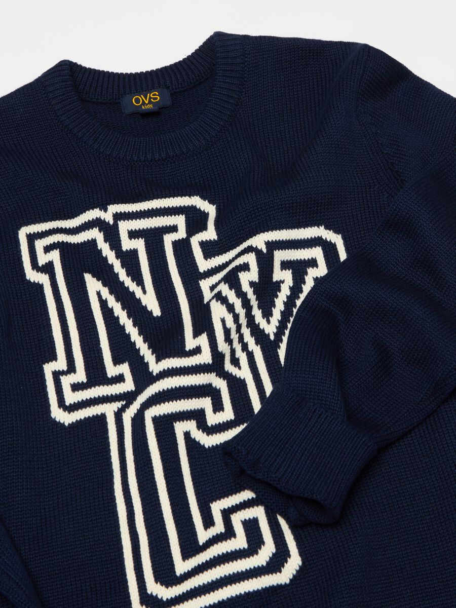 Pullover with jacquard lettering design_2