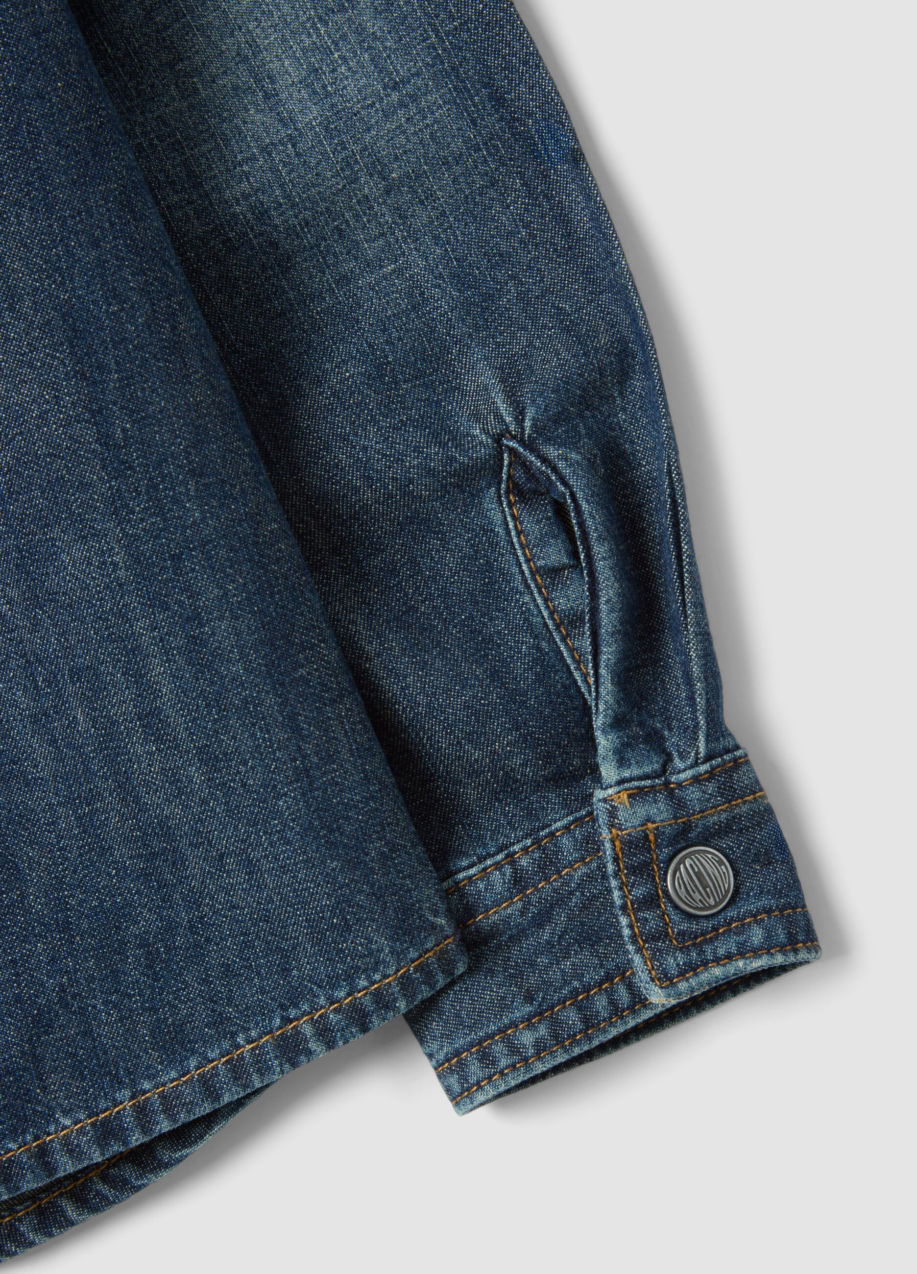 Blue pure cotton shirt with classic collar for boys
