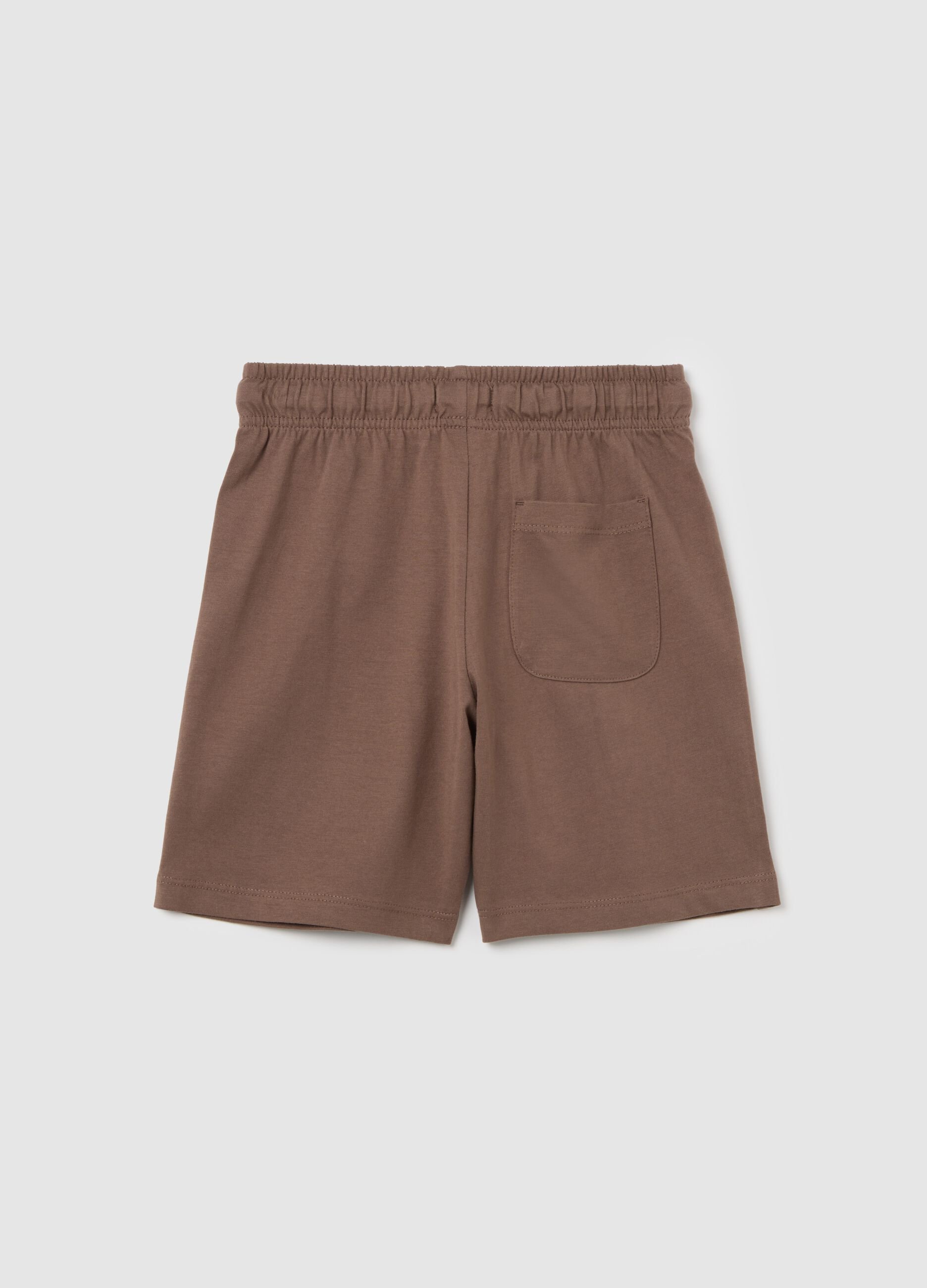 Brown shorts with Dino Adventures print in cotton