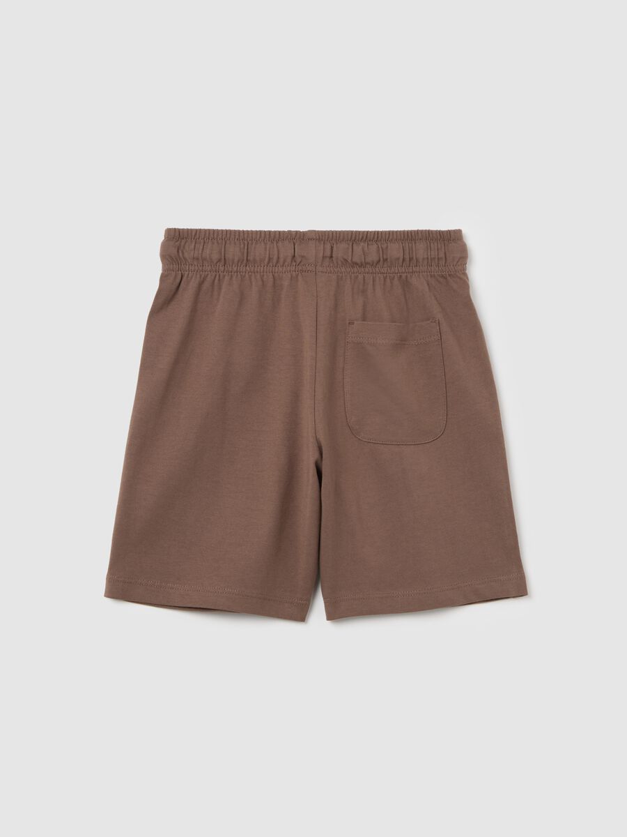 Brown shorts with Dino Adventures print in cotton_1