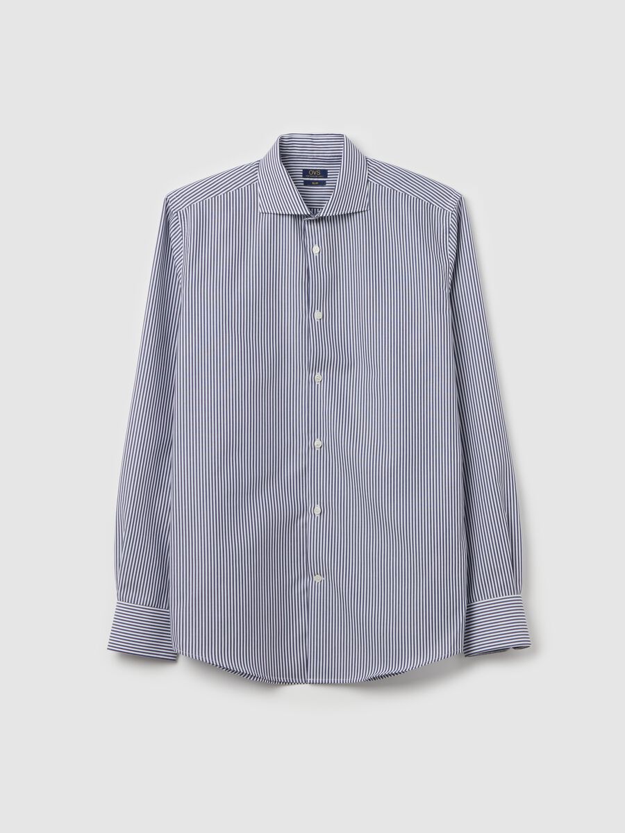 Slim-fit no-iron shirt with stripes_4