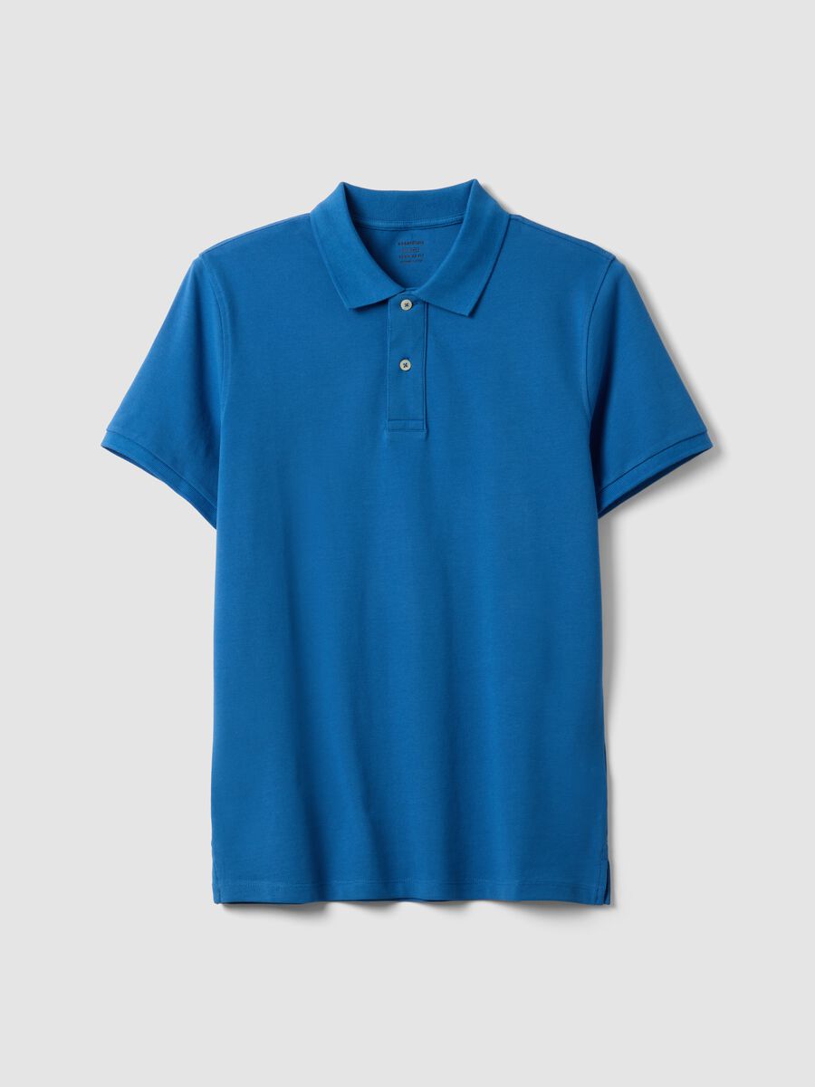 Navy blue organic cotton regular-fit short-sleeve polo_4
