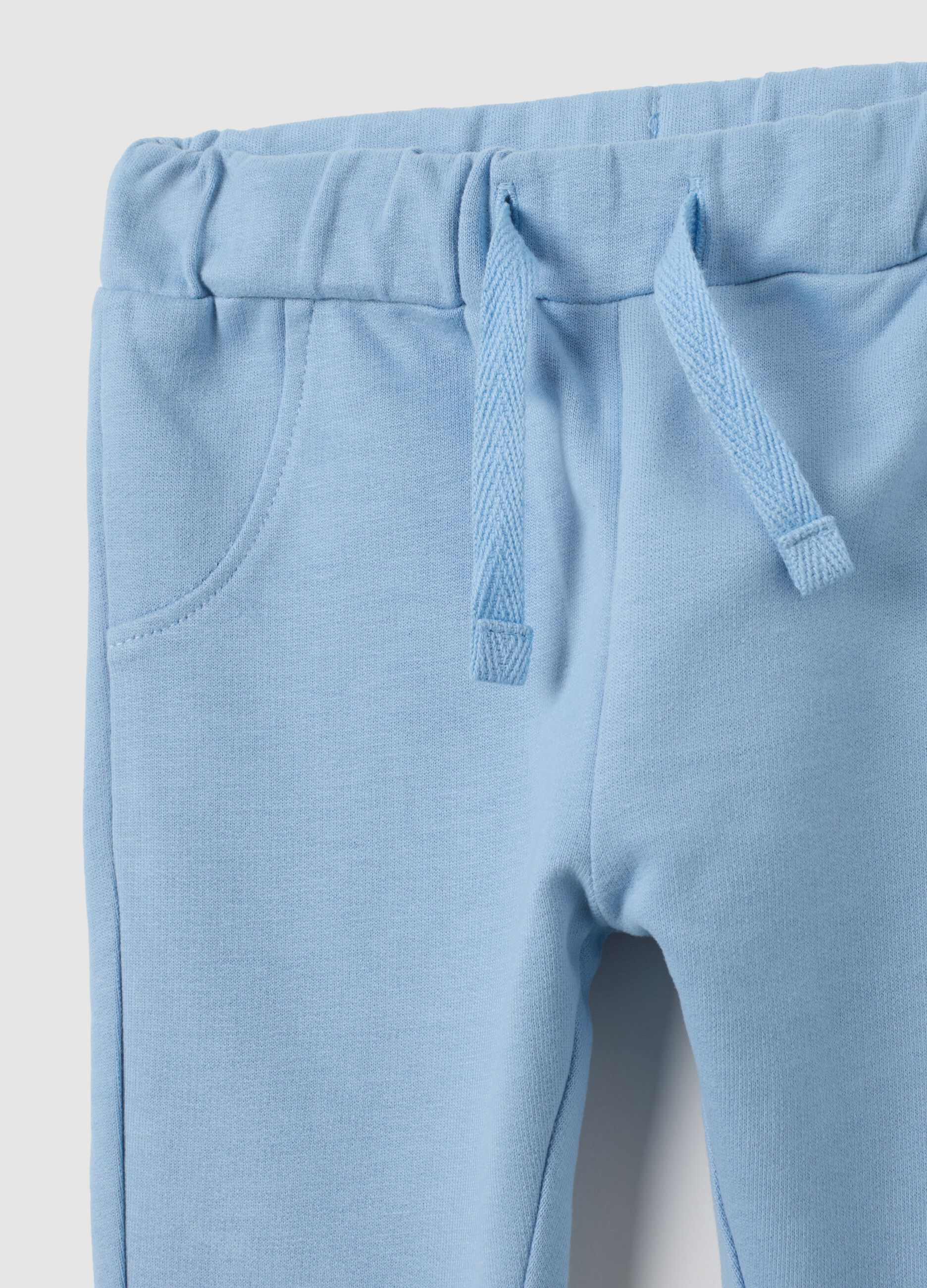Baby set in pure cotton, white and blue