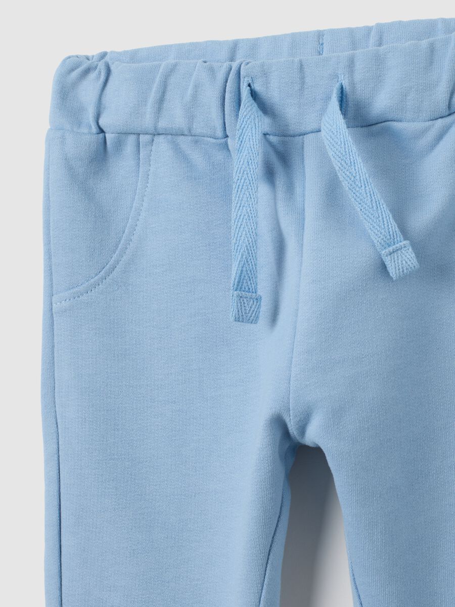 Baby set in pure cotton, white and blue_2