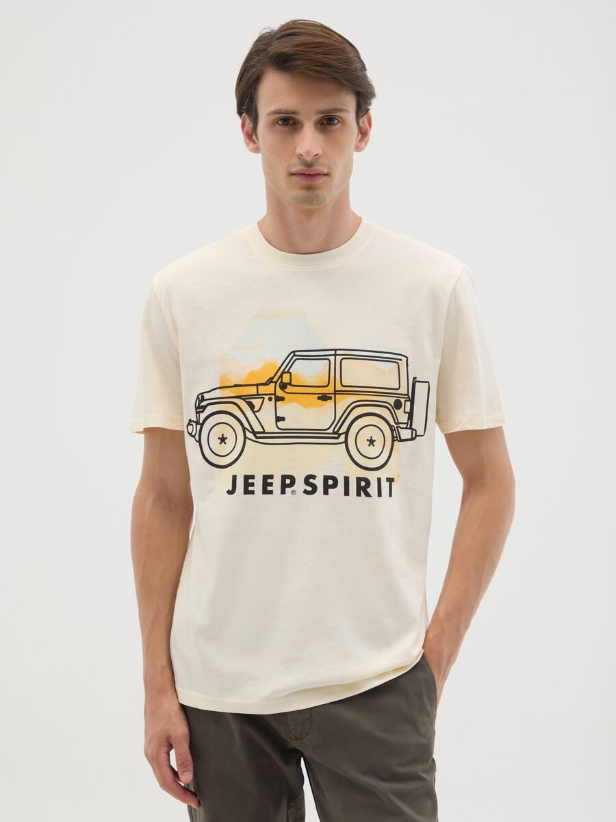 T-shirt in puro cotone beige regular fit_0
