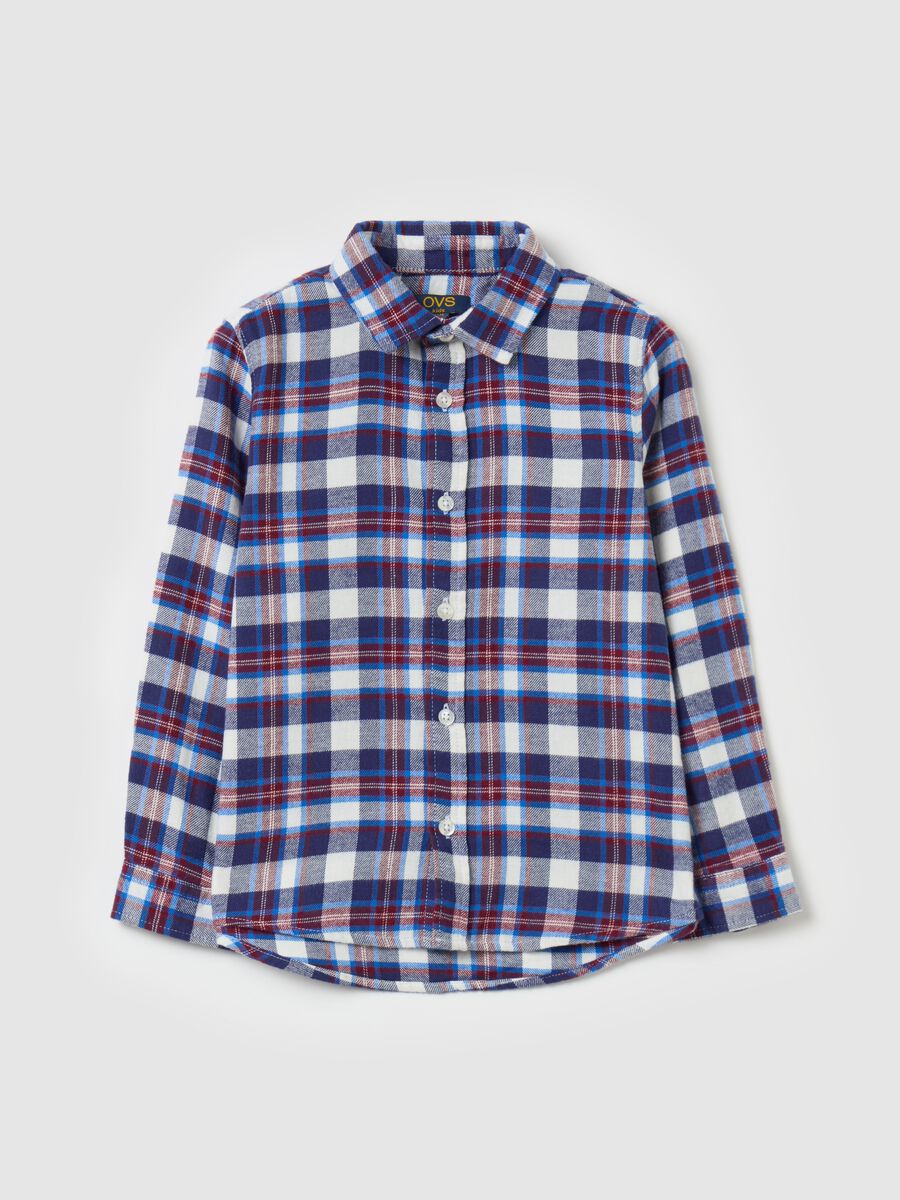 Shirt with check pattern in flannel_0