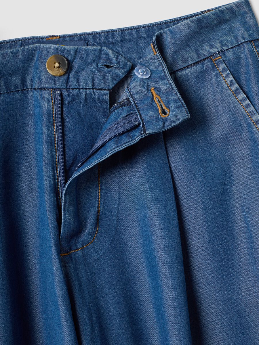 Blue wide-leg jeans in pure lyocell_6