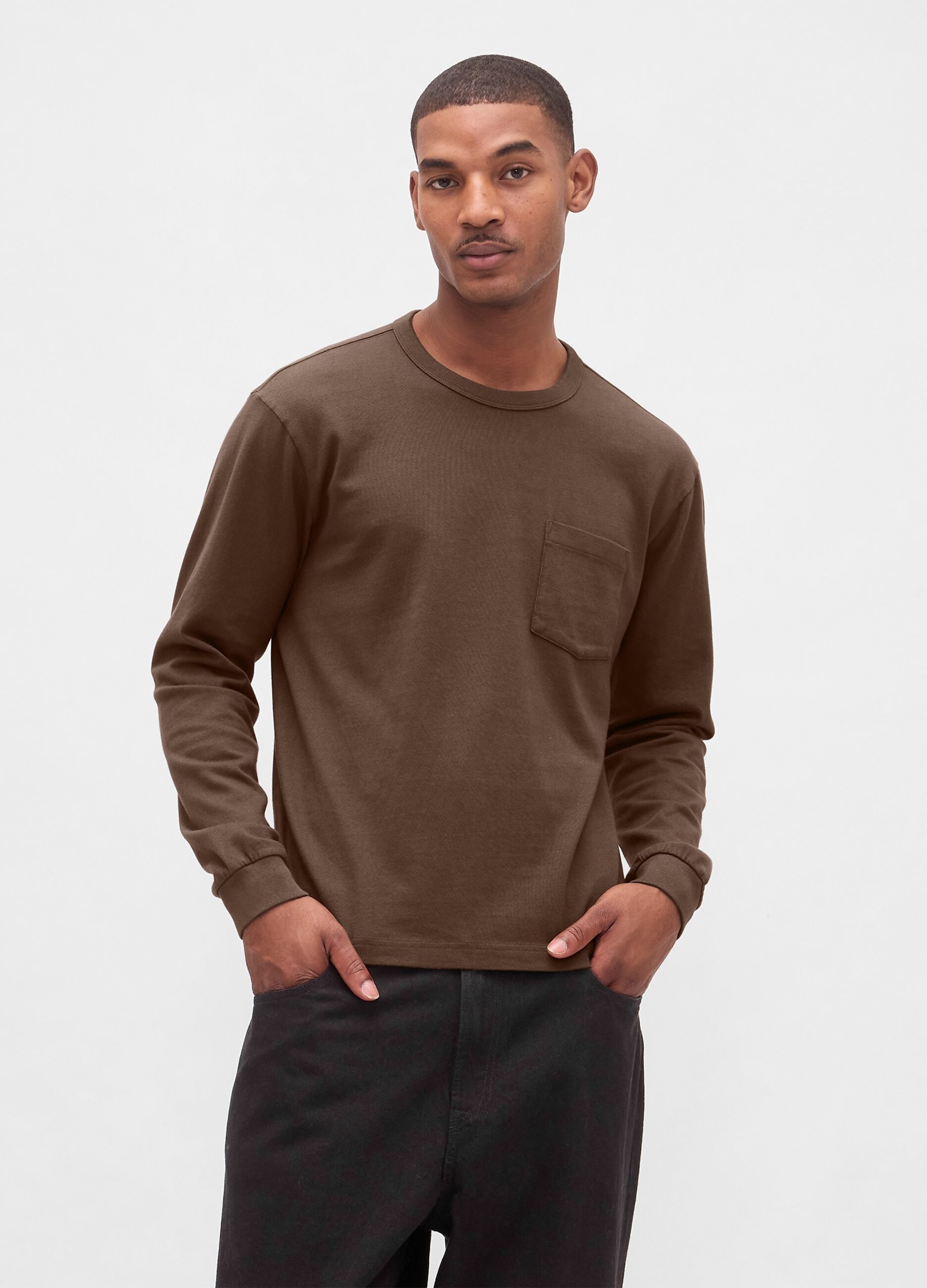 Brown Cotton Long Sleeve Shirt