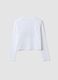 White pure organic cotton T-shirt with ribbed neckline for girls_2