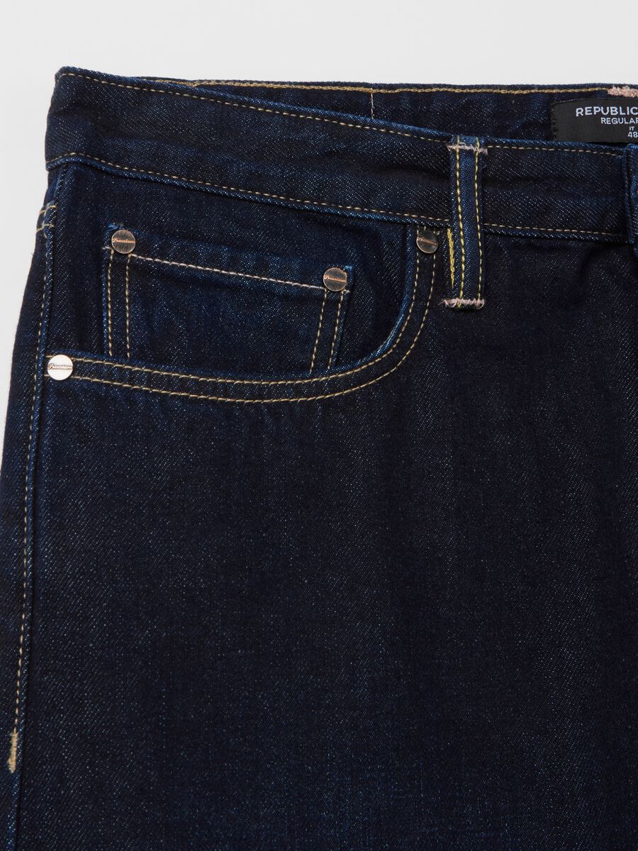 Regular blue tapered-fit jeans_5