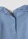 Blue stretch organic cotton top with broderie anglaise collar_3