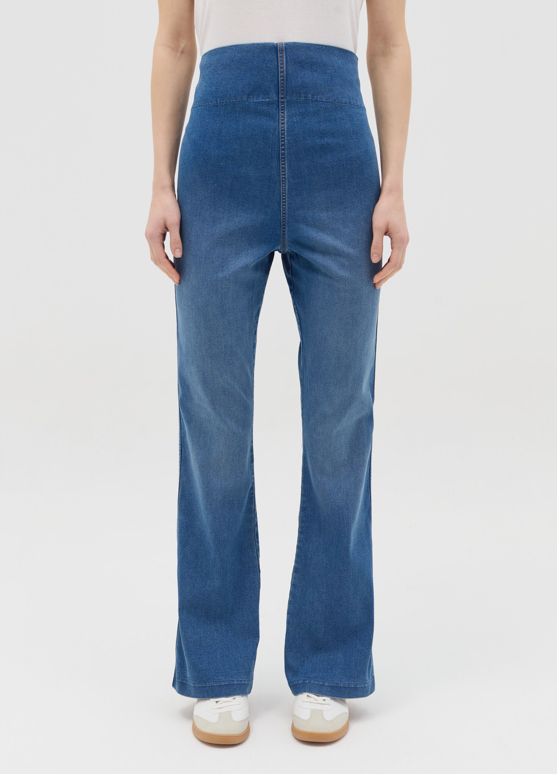 Flare-fit maternity treggings in denim