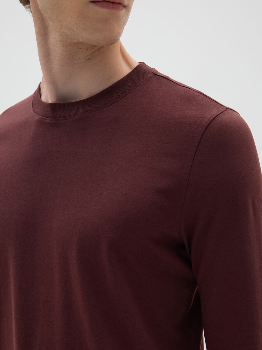 Brown pure cotton sweater with regular fit_3