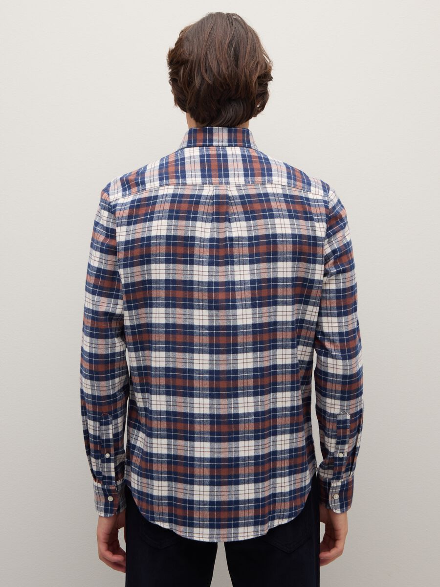 Multicolour long-sleeve shirt in pure cotton, regular fit, checked_3