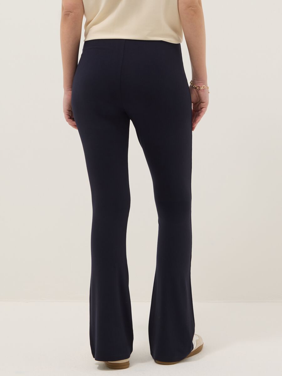 Slim Fit Blue Stretch Viscose Maternity Leggings_2