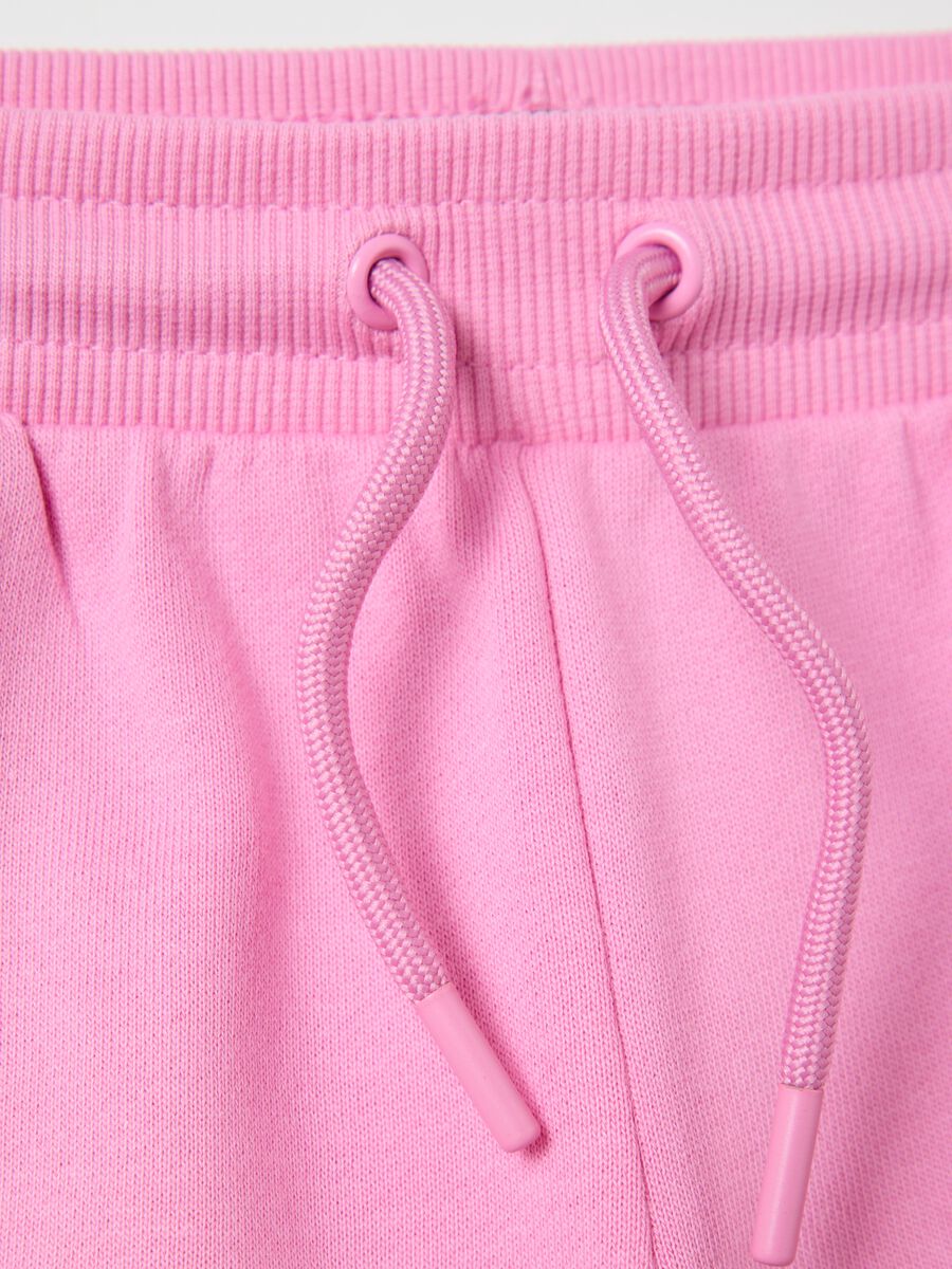Light blue French terry shorts with drawstring_2