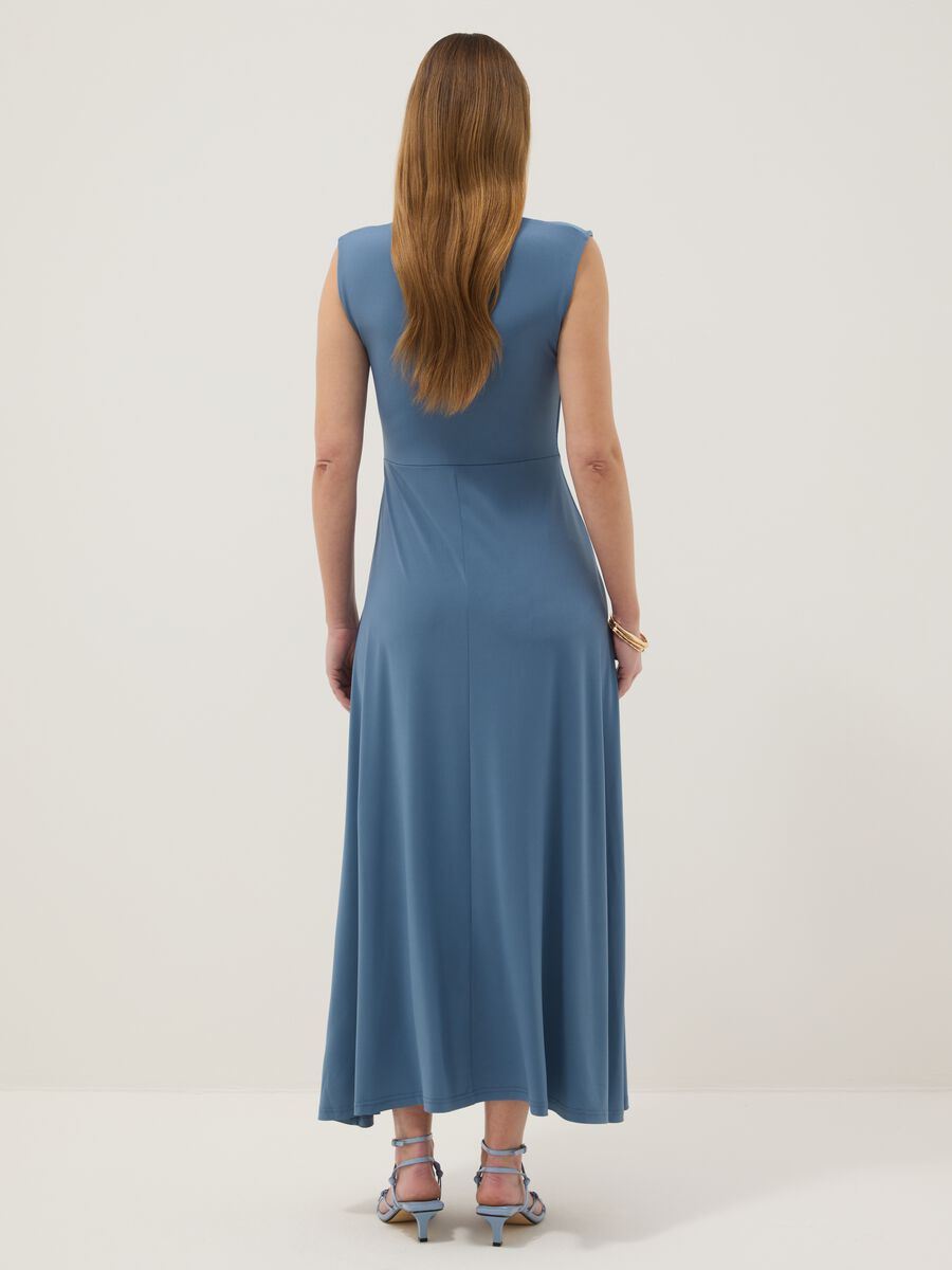 Blue maternity dress in stretch fabric_2