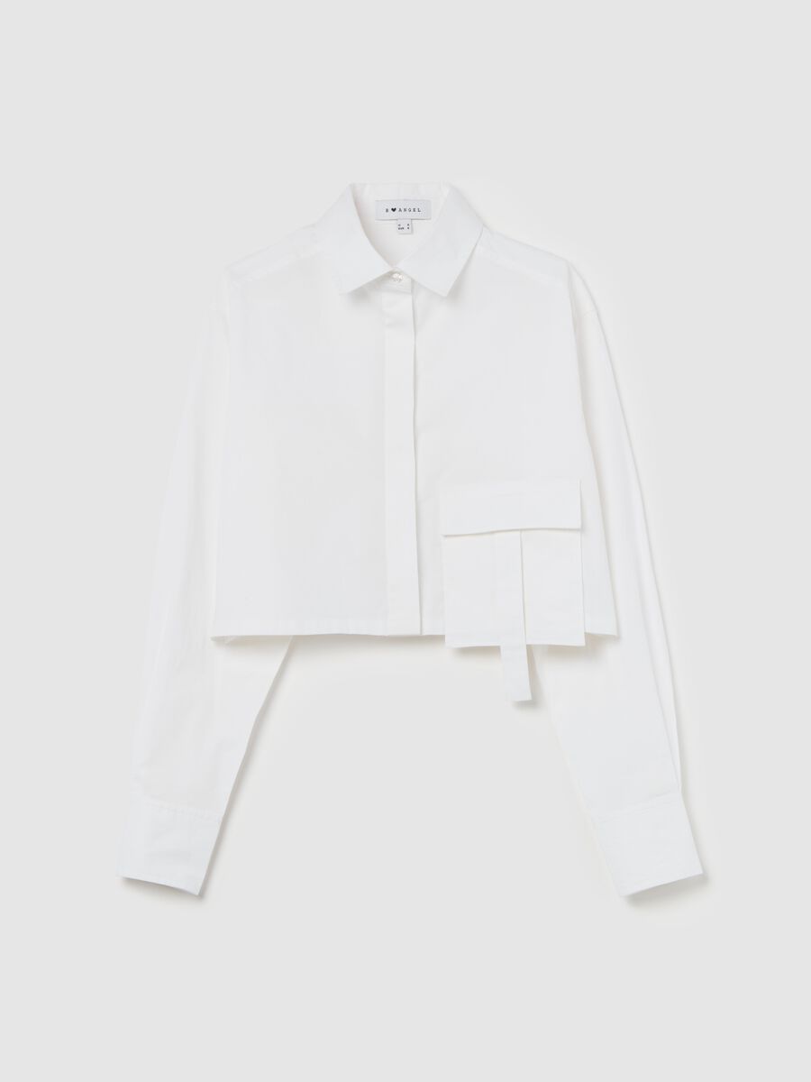 Camicia crop con tasca_4