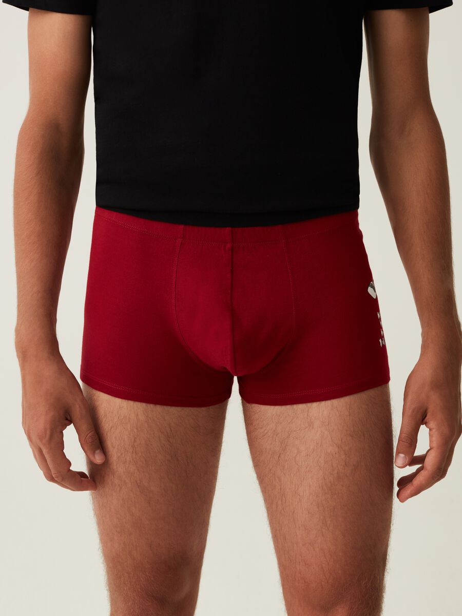 Boxer in cotone con stampa natalizia_1