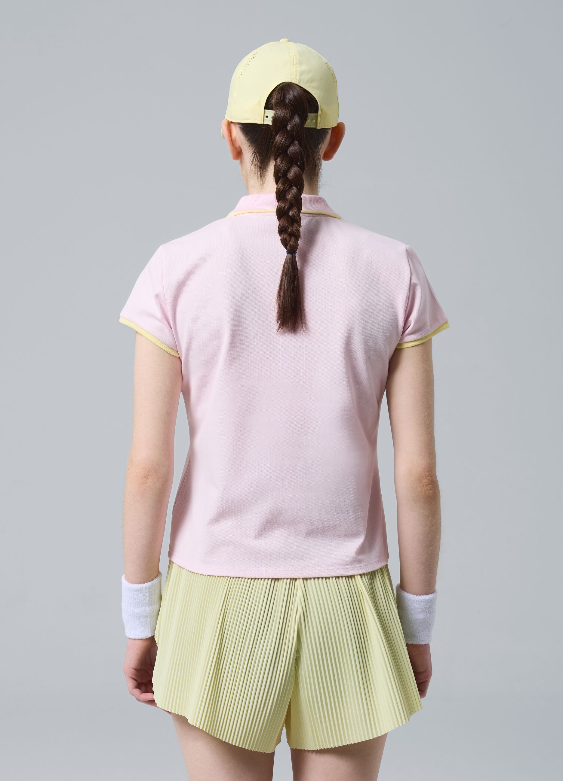 Pink ALTAVIA COURT performance polo in stretch cotton
