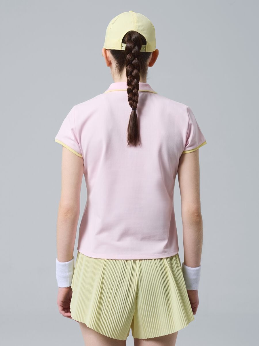 Polo sportiva rosa ALTAVIA COURT in cotone elasticizzato_2