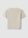 Children's oversized fit beige pure cotton T-shirt with print_1