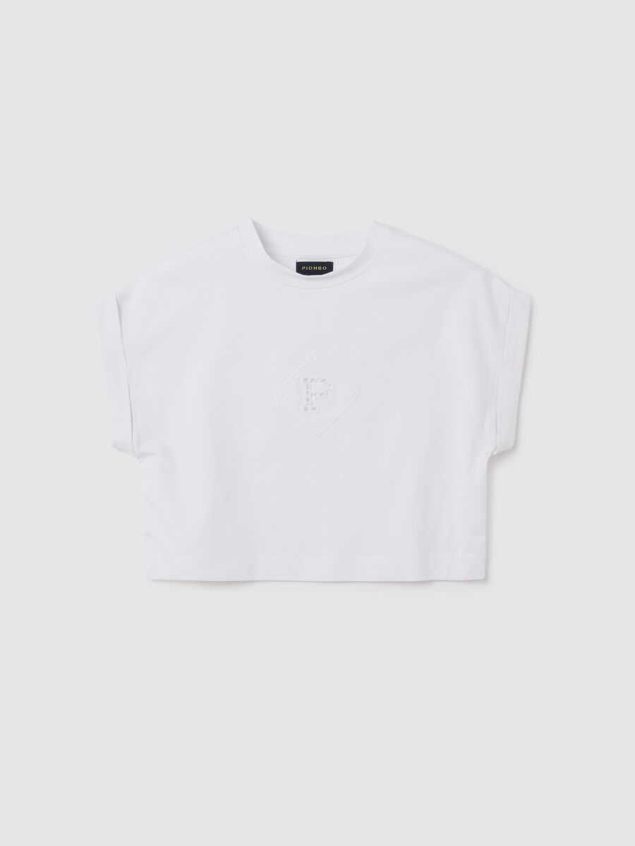 Girls' Stretch Cotton White T-shirt_3