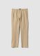 Beige pure linen chino trousers, regular fit_4