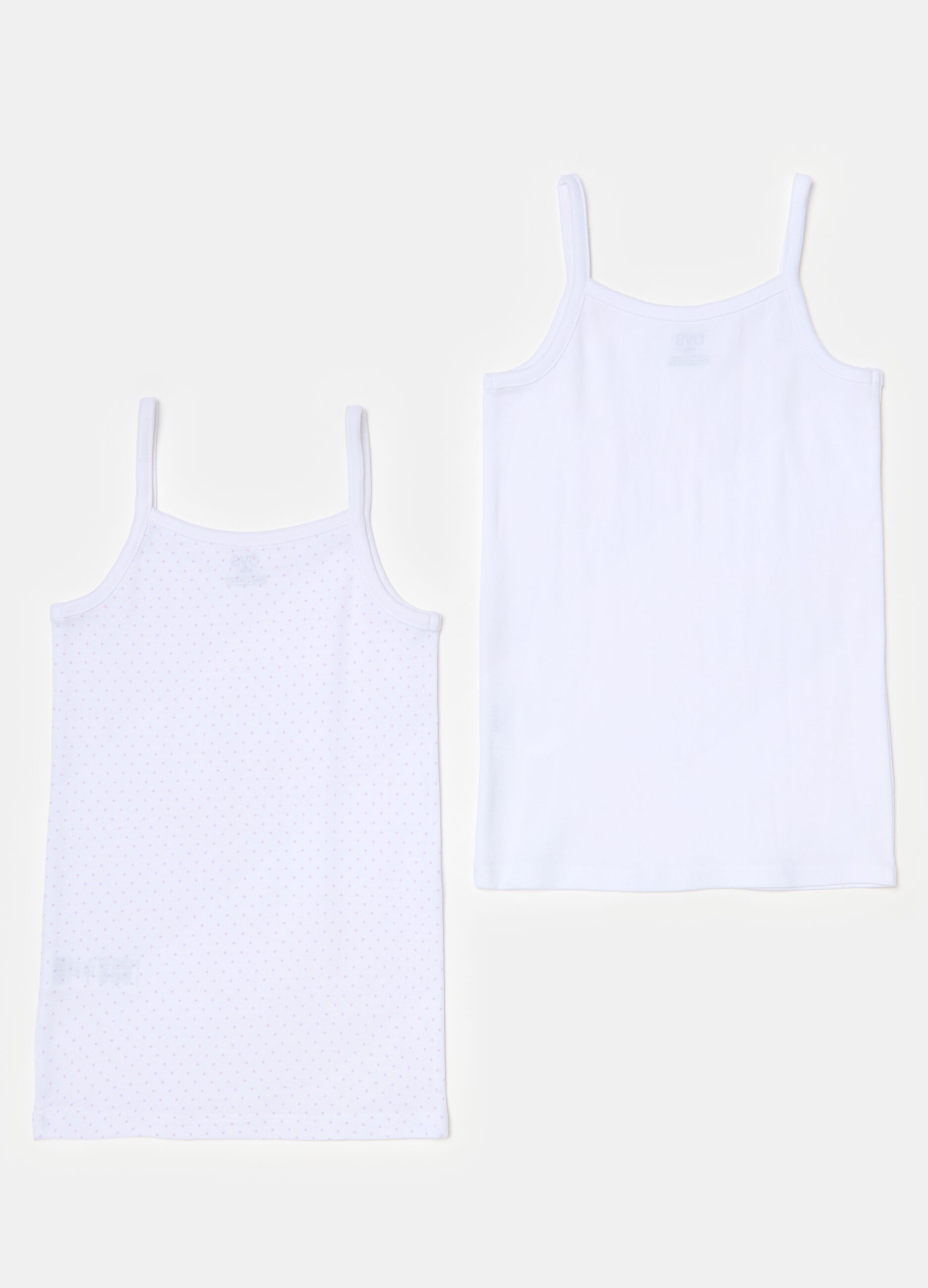 Two-pack under vests with micro polka dot print