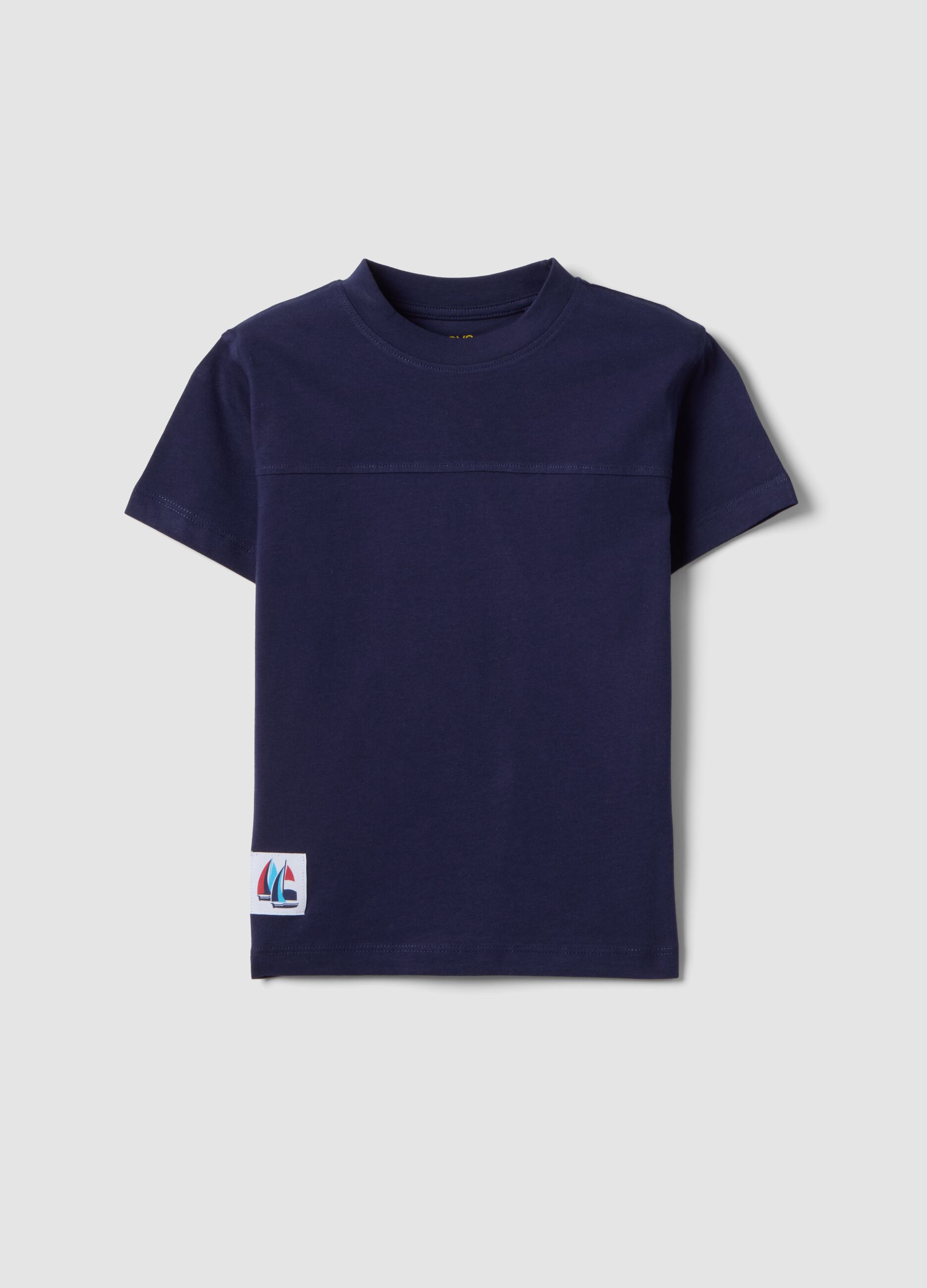 Blue pure cotton kids&rsquo; T-shirt with oversized fit