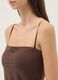 Brown regular fit camisole with square neckline_3