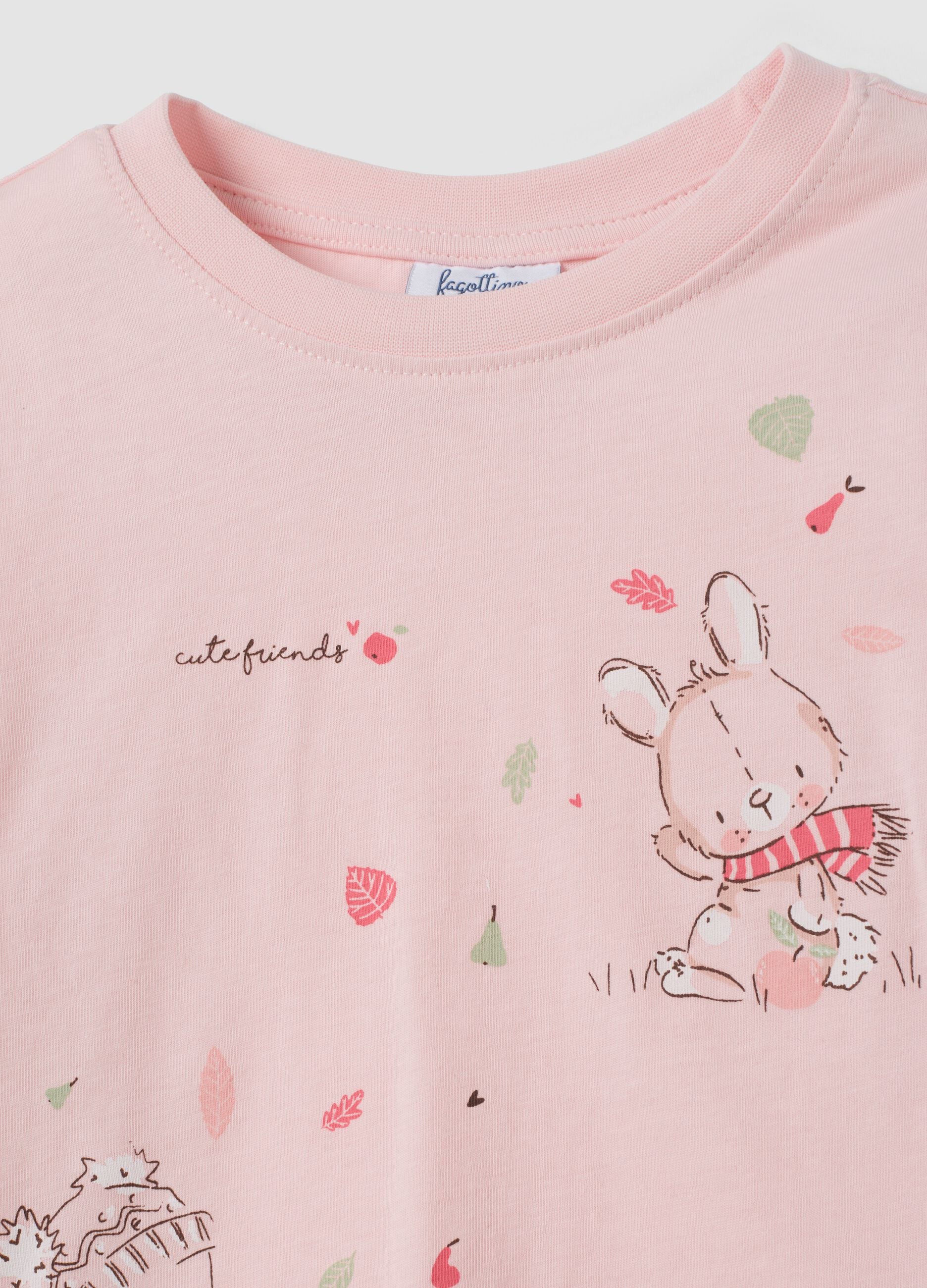 2-pack pink pure cotton T-shirts with print