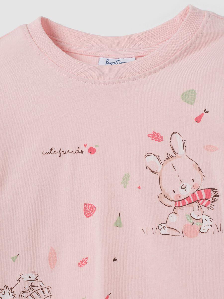 Bipack t-shirt rosa in puro cotone con stampa_3