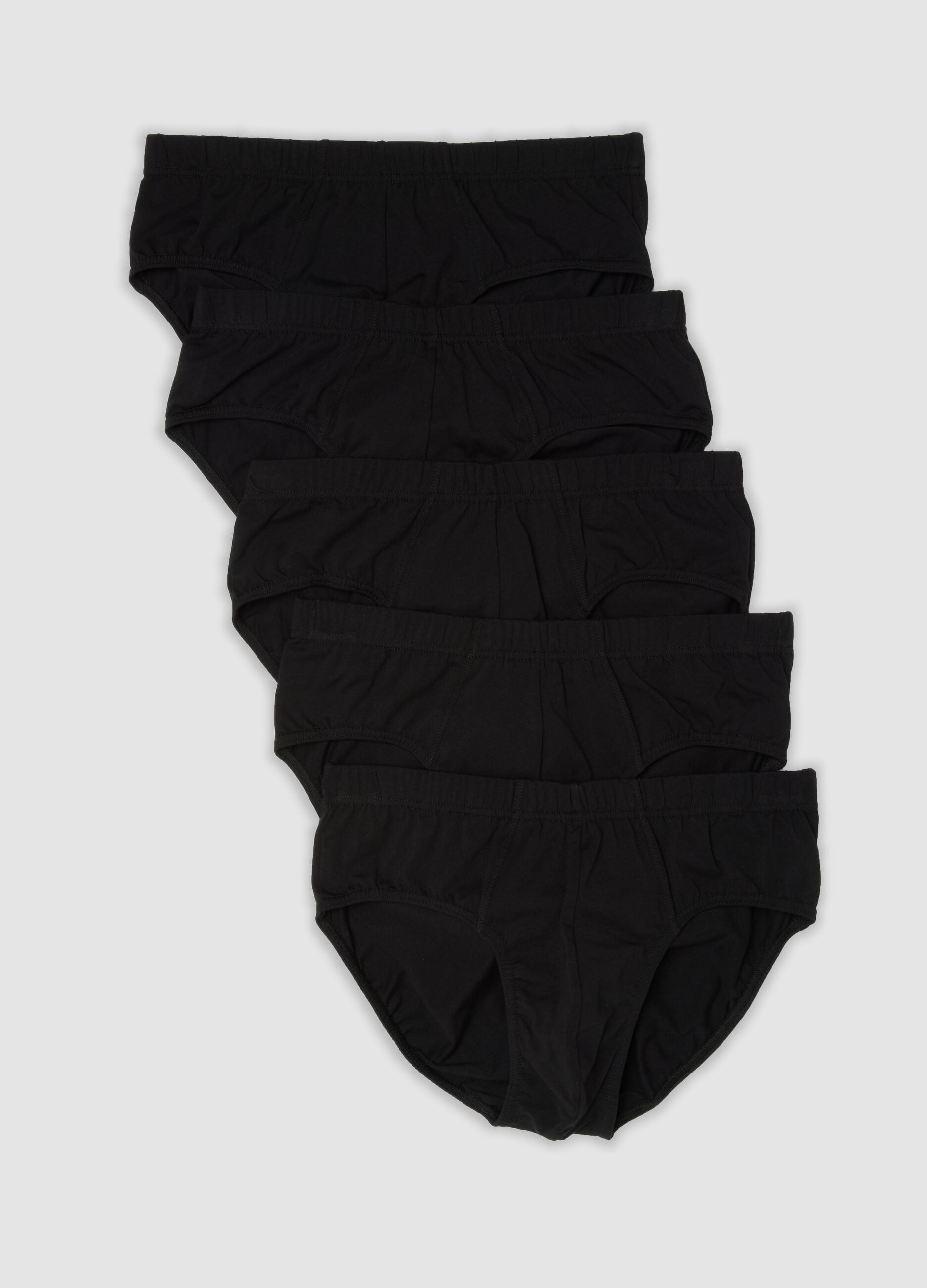 Five-pack of black organic cotton briefs