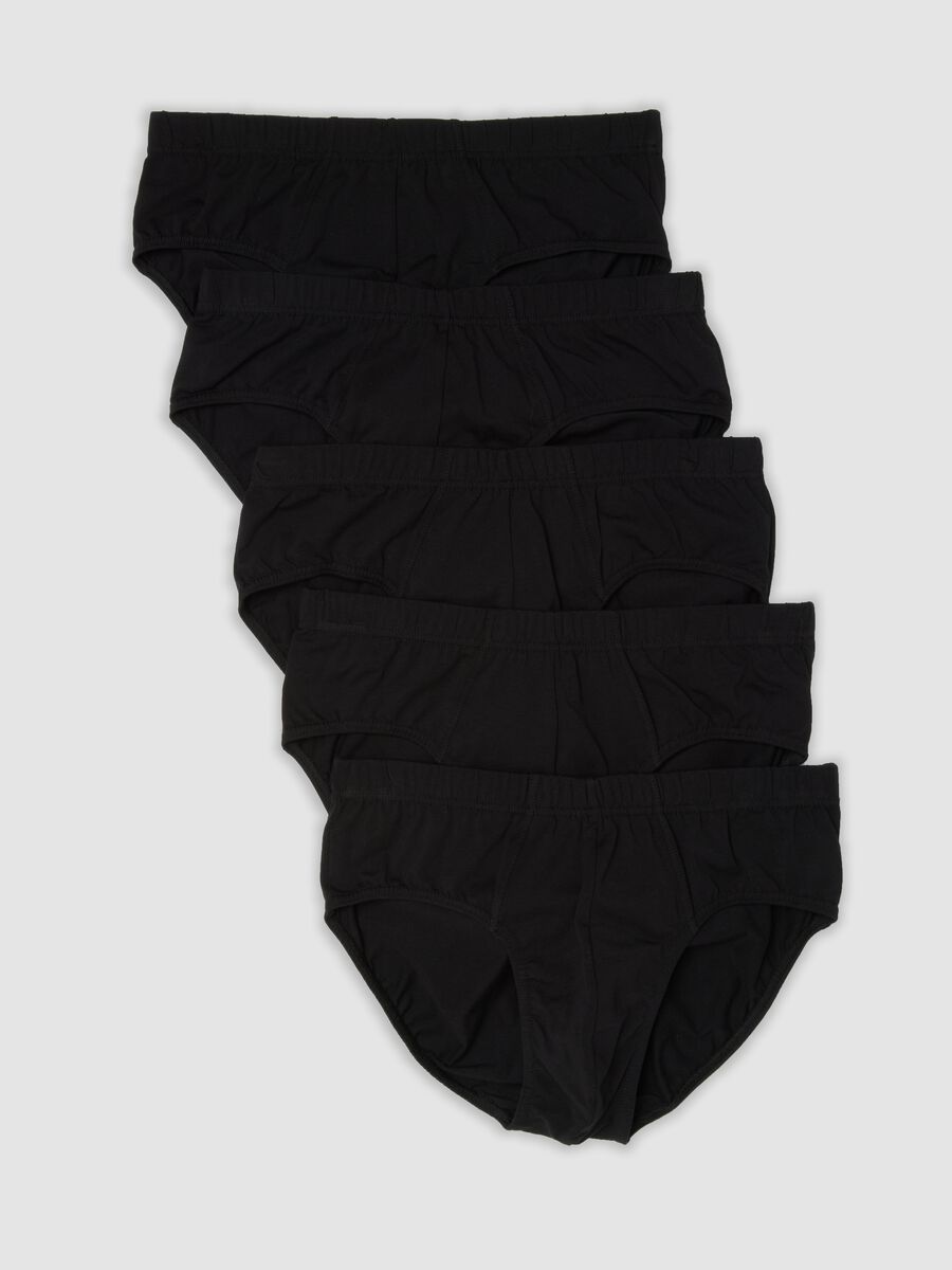 Multipack di cinque slip neri in cotone organico_4