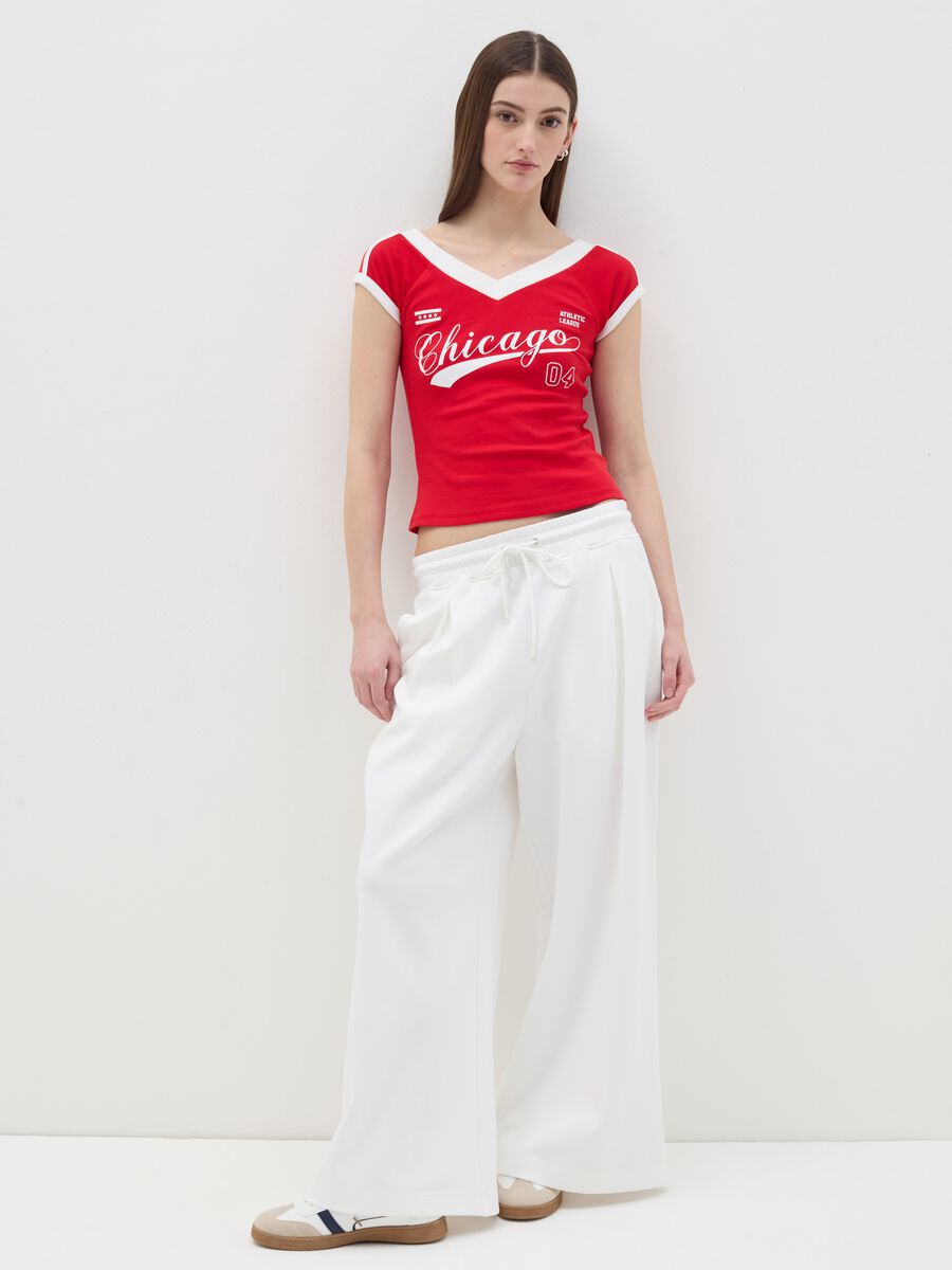 Wide-leg joggers with detail at the waist_0